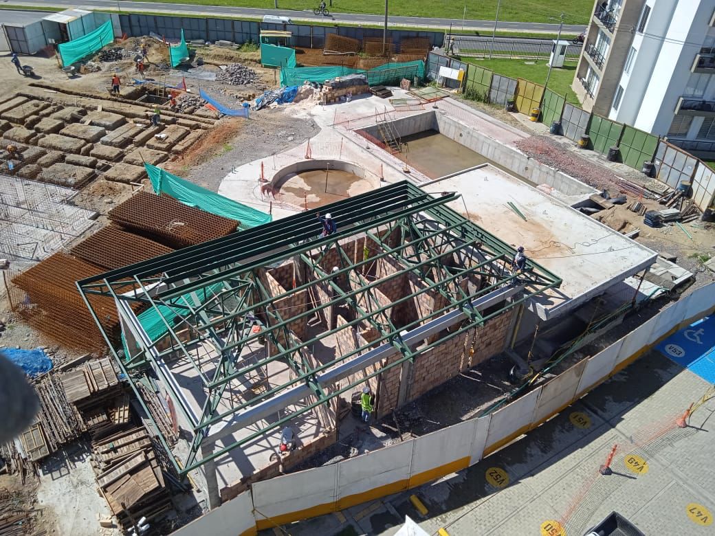 Charpente métallique en chantier